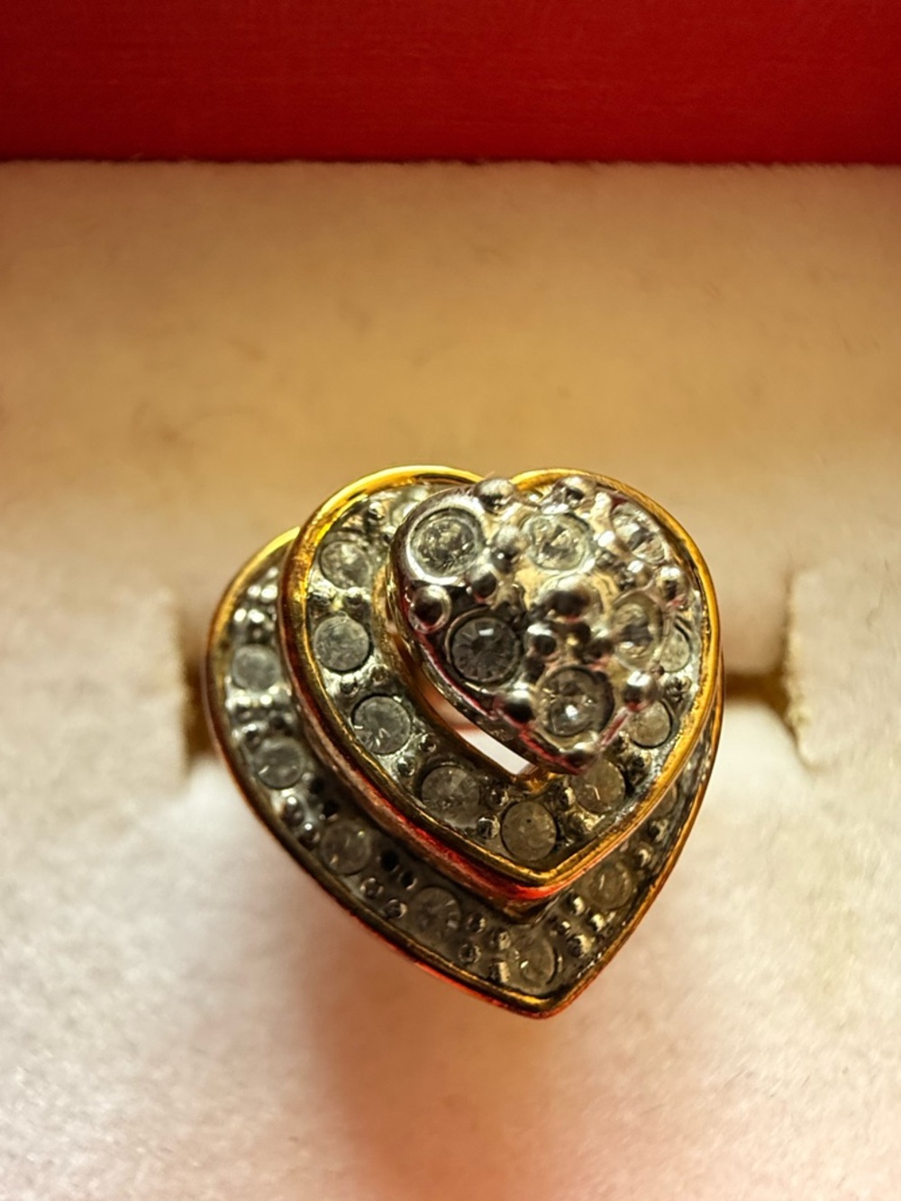 Vintage Gold-Tone Spinner Heart Ring - Women's Jewelry